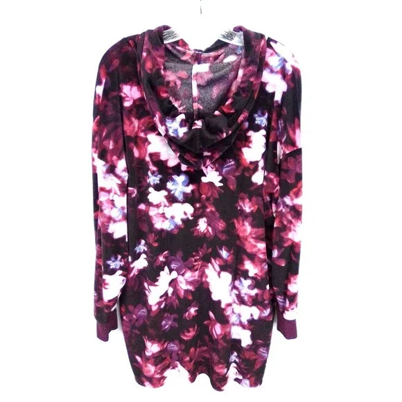 Simply Vera Wang Soft Fleece Hooded Long Sleeve Night Shirt Size L - Picture 7 of 7